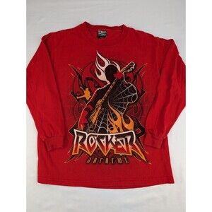 Kids L 10/12 ROCKER SUPREME LONG SLEEVE PULLOVER RED Vintage